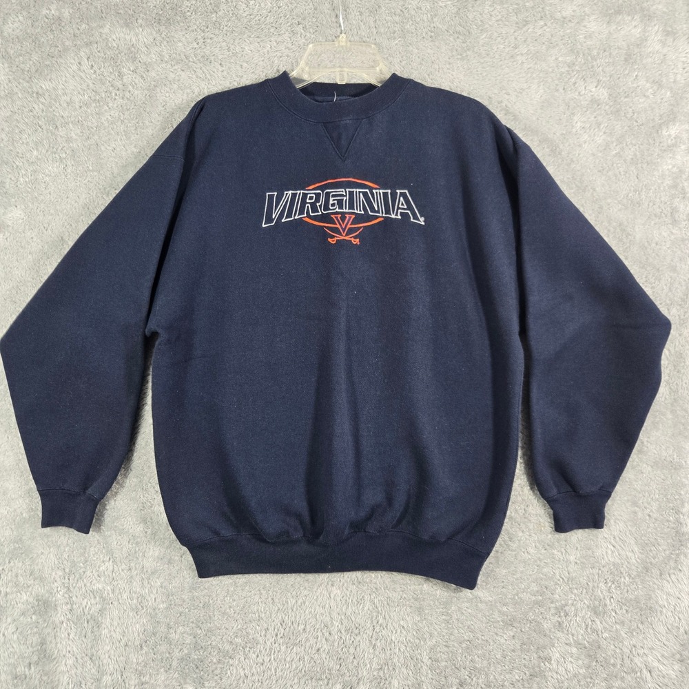 Virginia Cavaliers Cadre Athletic Sweatshirt Mens Large Navy Blue V-Sabre Logo
